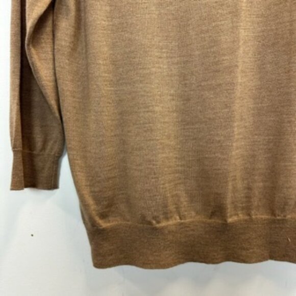 J.Crew Merino Wool Crew Neck Sweater Medium Tan Brown - Picture 10 of 13